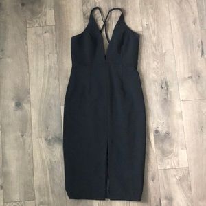 Black midi dress